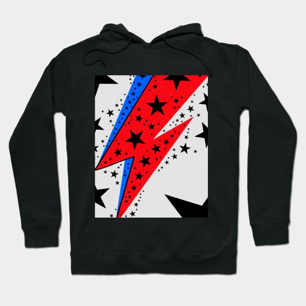 Red and Blue Lightning Bolt Starman Blackstar Hoodie by ACircusofLight